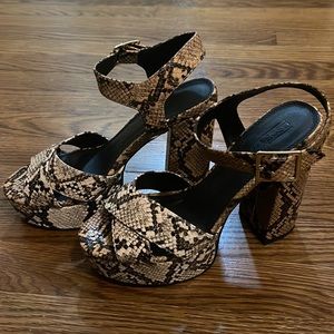 ASOS Platform Chunky Heel open toe Snakeskin Sandal